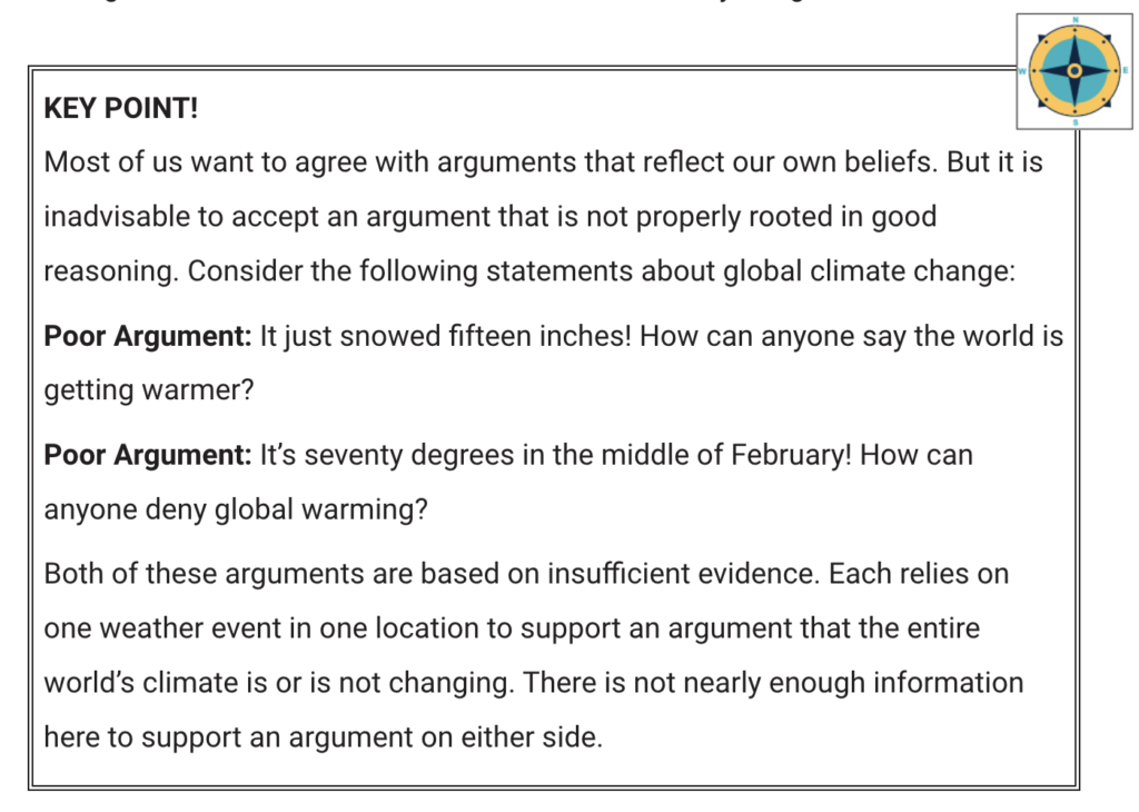 Facts, Opinions, and Evaluating an Argument